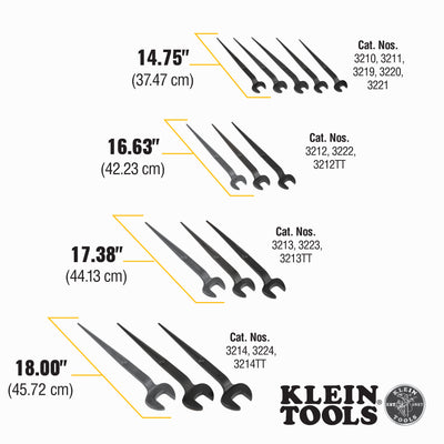 KLEIN 3212TT SPUD WRENCH Bolt Size 3/4 Inch For US Heavy Nut And Opening Size 1-1/4 Inch with Hole