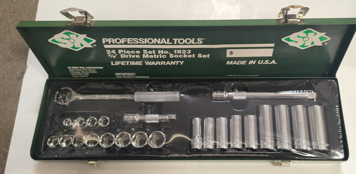 Sk Tool 1823 24 Piece 3/8′ Drive Metric 6pt Socket Set. Made in USA Reviews