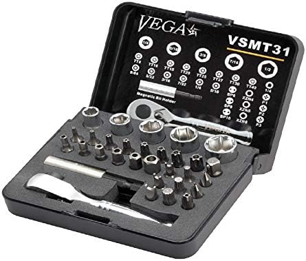 Vega VSMT31 31pc Bit & Socket Set w/Ratchet (Tamper)