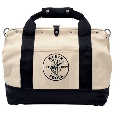 Klein 5003-18 18" Pocket Canvas Tool Bag with Leather Bottom