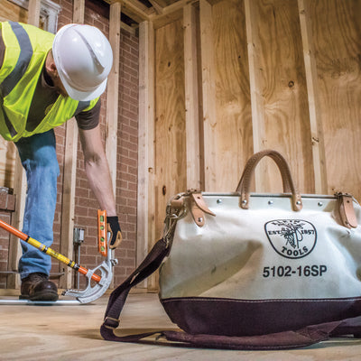 Klein 5102-16SP 16'' Deluxe Canvas Tool Bag With Detachable Shoulder Strap