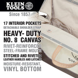 Klein 5102-24SP 24'' Deluxe Canvas Tool Bag With Detachable Shoulder Strap