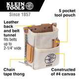 Klein 5125 5-Pocket Tool Pouch - Canvas