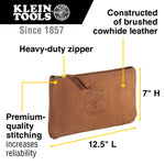 Klein 5139L Top-Grain Leather Zipper Bag