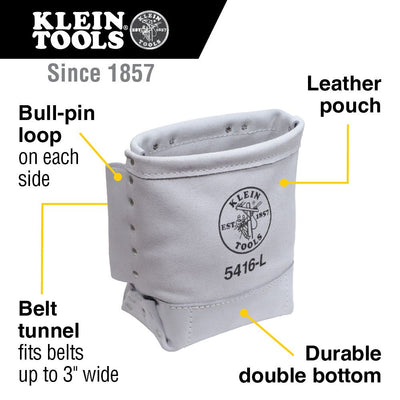 Klein 5416L Leather Bolt Bag, Tunnel Loop, Leather, 5 x 10 x 9-Inch