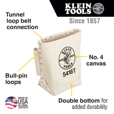 Klein Tools 5416T Bolt Bag - Tunnel Loop With Bull-Pin Loop On Each Side