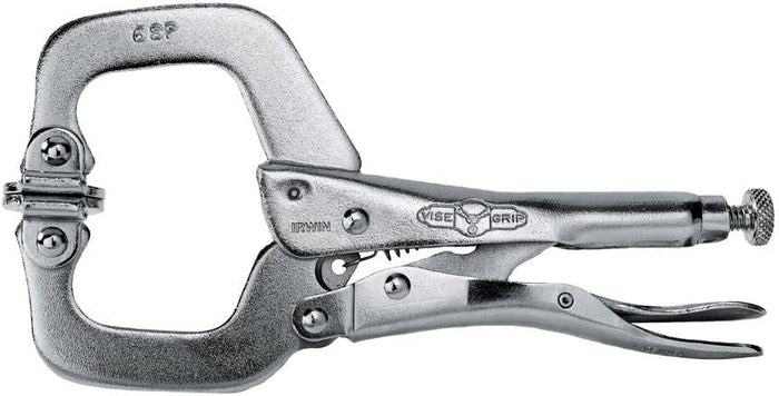 VISE GRIP #6SP Locking C-Clamps with Swivel Pads: Size 6