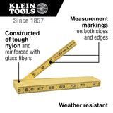 Klein 910-6 Fiberglass Folding Rules - Inside Reading 6'