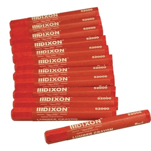 Dixon 520 Lumber Crayons- Red Color 12 Pcs.