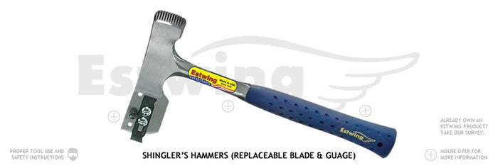 Estwing Surestrike Roofing Hatchet - 18 Oz Shingler's Hammer With Cutting Blade