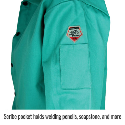 REVCO BLACK STALLION F9-30C TruGuard™ 200 FR Cotton Welding Jacket Green