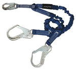 FALLTECH # 8240Y3A 4½' to 6' ElasTech® Energy Absorbing Lanyard, Double-leg with Aluminum Rebar Hooks