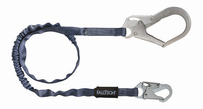 Falltech 82593 6' Internal Energy Absorbing Lanyard, Single-leg with Steel Connectors