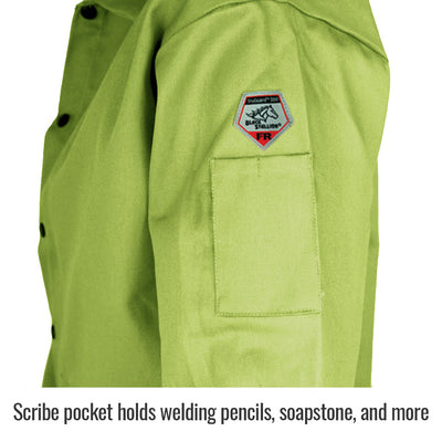 Black Stallion Revco L9-30C TruGuard™ 200 FR Cotton Welding Jacket, Safety Lime