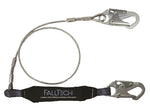 Falltech 8357 6' ViewPack® Coated Cable Energy Absorbing Lanyard, Single-leg with Steel Snap Hooks