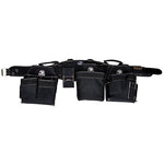 Gatorback # 145 Carpenter's Triple Tool Belt Combo With Pro-Comfort Back Support Belt. Color - Black