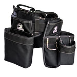 Gatorback # 145 Carpenter's Triple Tool Belt Combo With Pro-Comfort Back Support Belt. Color - Black