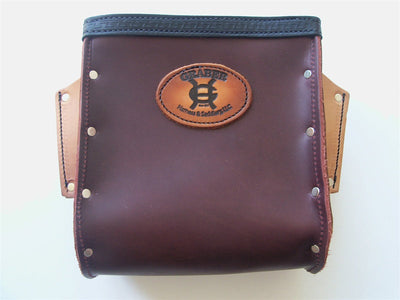 Graber Harness 0010 Heavy Duty Leather Bolt Bag. Color- Dark Brown Leather. Made in U.S.A.