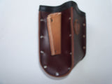 Graber Harness 0010 Heavy Duty Leather Bolt Bag. Color- Dark Brown Leather. Made in U.S.A.