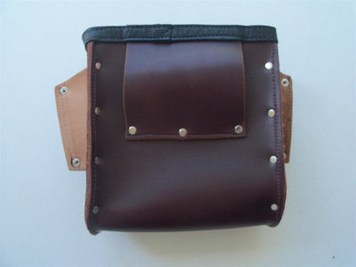 Graber Harness 0010 Heavy Duty Leather Bolt Bag. Color- Dark Brown Leather. Made in U.S.A.