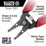 Klein 11049 Wire Stripper/Cutter, 8-16 AWG