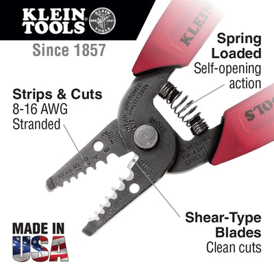 Klein 11049 Wire Stripper/Cutter, 8-16 AWG