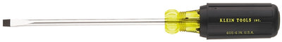 Klein 605-10 1/4" Cabinet-Tip Screwdriver â€“ 10" Heavy-Duty Round-Shank