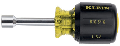 Klein 610-5/16 5/16" Cushion-Grip Stubby Nut Driver - 1-1/2"-Shank