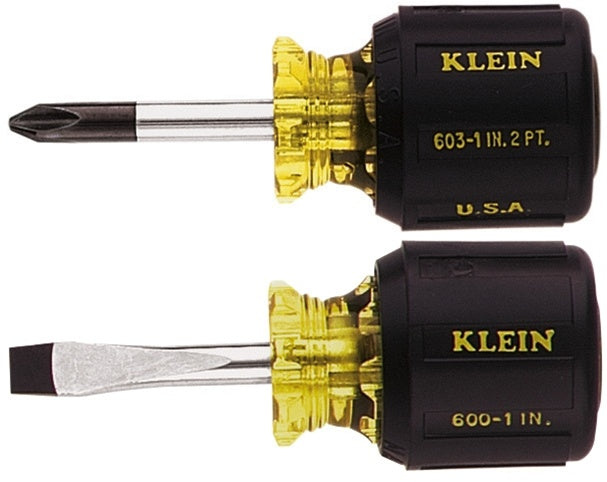 Mini Ultra Short Stubby Screwdriver Set – 2-Piece Phillips And Flat Head For Tight Spaces