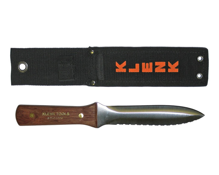 Klenk Tools DA71000 Dual Duct / Insulation Knife - Rosewood Handle, includes nylon Ripstop sheath