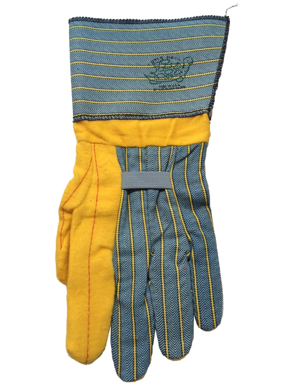 Knox-Fit S679 Old Style Blue/Yellow Heavy Duty Ironworker Gloves 12 Pairs - Long Cuff