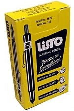 Listo Marker 1620B - White Marking Pencils ( Grease Pencils) 12 pcs./Set Color- White ***** Best Selling ******* Free Shipping Cost in USA ********