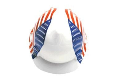 MSA V-Gard Freedom Series Class E ANSI Type I Hard Cap With Fas-Trac Suspension And Dual American Flag