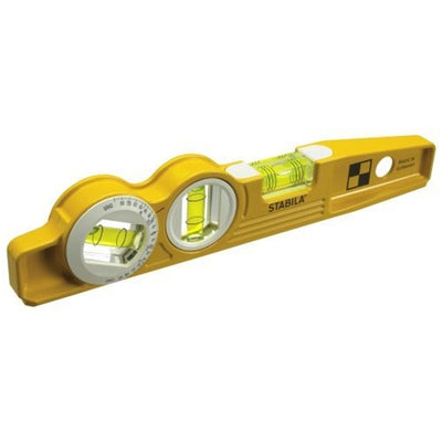 Stabila 25360 - Die Cast Magnetic Torpedo with 360 degree vial and V-groove frame
