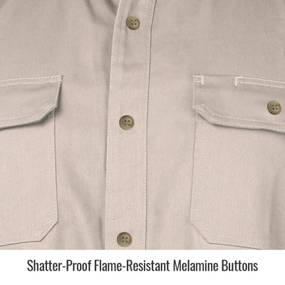 Black Stallion WF2110-ST FR Cotton Work Shirt, Stone Khaki