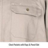 Black Stallion WF2110-ST FR Cotton Work Shirt, Stone Khaki