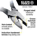 Klein D2000-8 8" High-Leverage Side-Cutting Pliers - Heavy-Duty Cutting 2000 Series