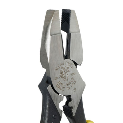 Klein Tools J213-9NECR Journeyman Side-Cutting Pliers, Hi-Leverage NE, Crimp Die