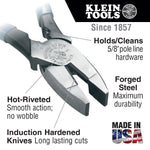 Klein D2000-9NETH 9" Lineman's Pliers, Bolt Thread-Holding