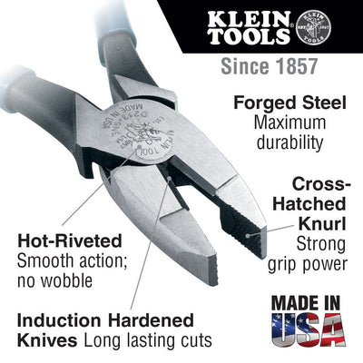 Klein Tools D2000-9NE 9'' Pliers Heavy Duty Side-Cutting
